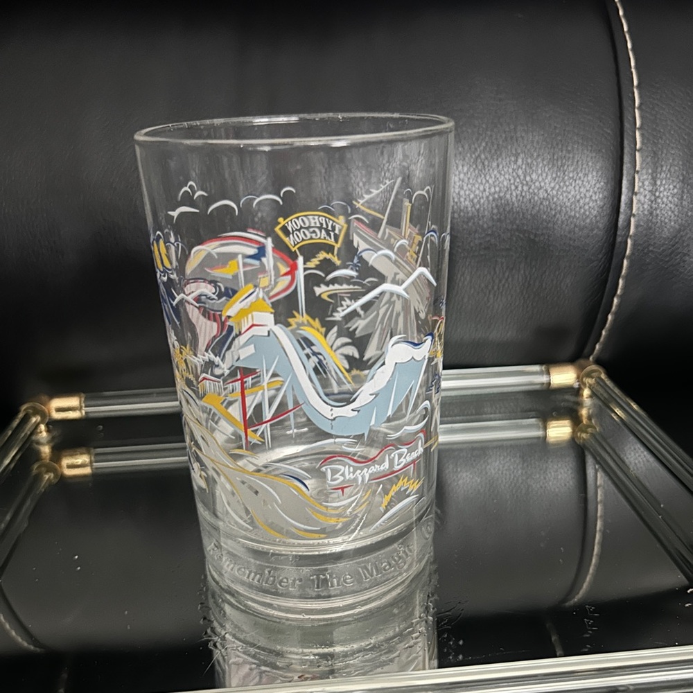 Walt Disney World Typhoon Lagoon Blizzard Beach 25th Anniversary Glass Cup